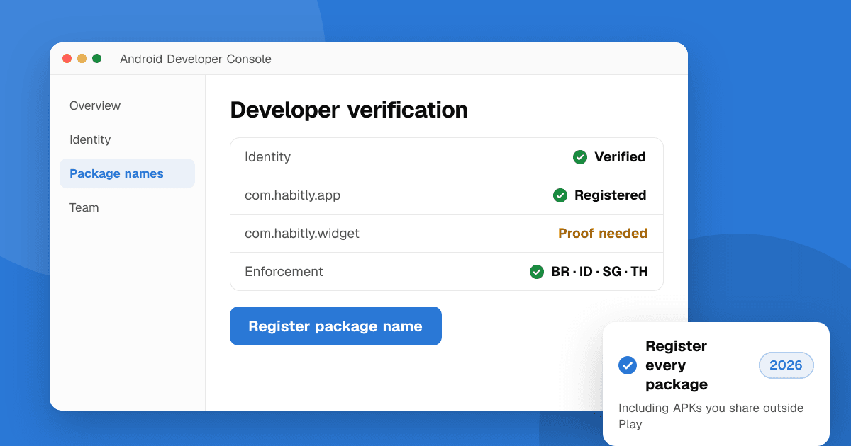 Illustration for the guide “Android developer verification explained: what indie developers need to do”