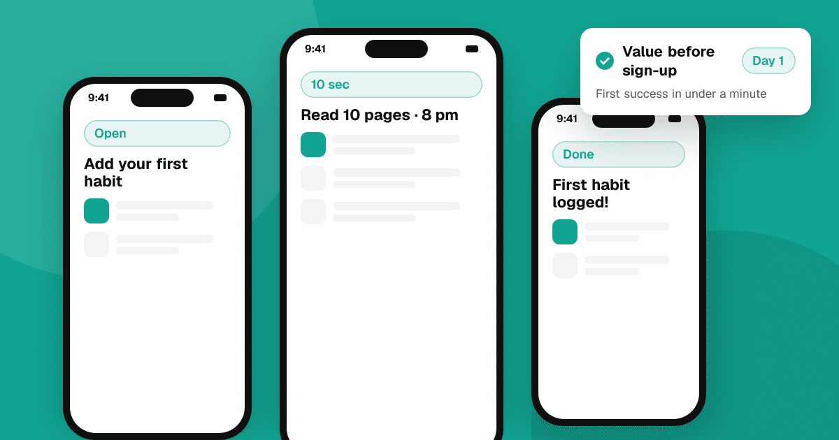 Illustration for the guide “App onboarding best practices: get new users to value in under a minute”