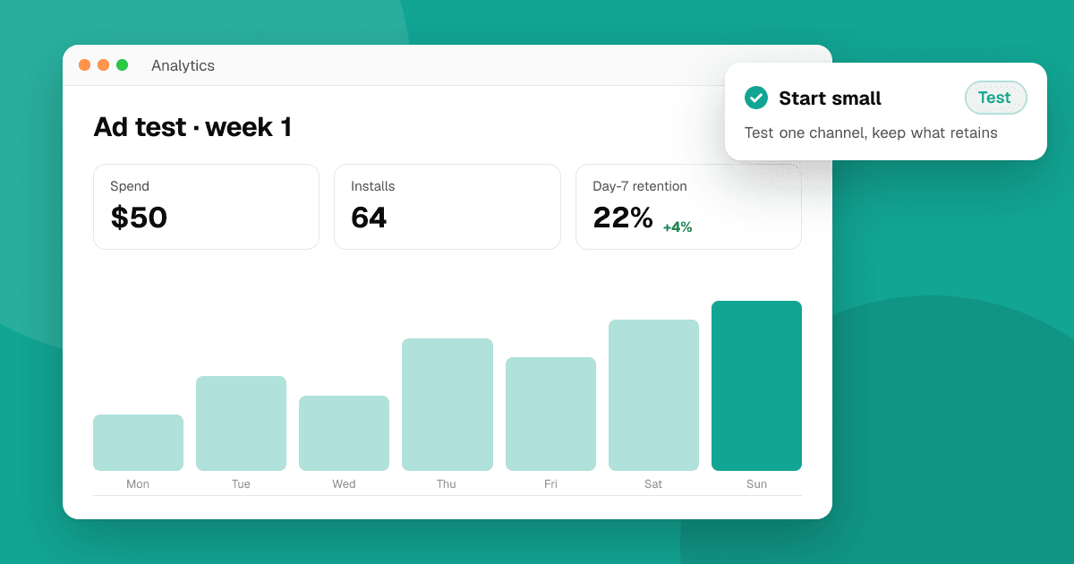 Illustration for the guide “How to advertise your app on a small budget”