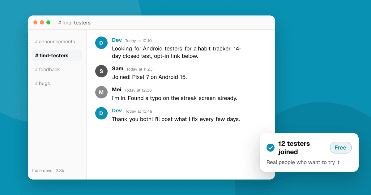 Illustration for the guide “How to find app testers for free (Android and iOS)”