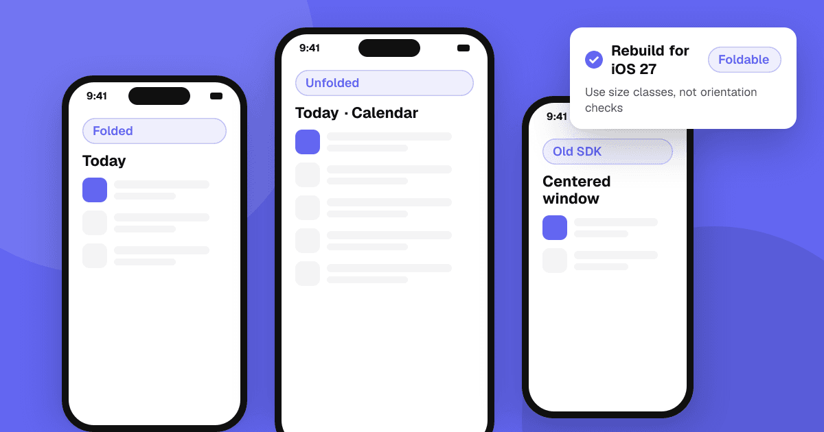 Illustration for the guide “How to get your app ready for iPhone Duo (Apple's foldable)”