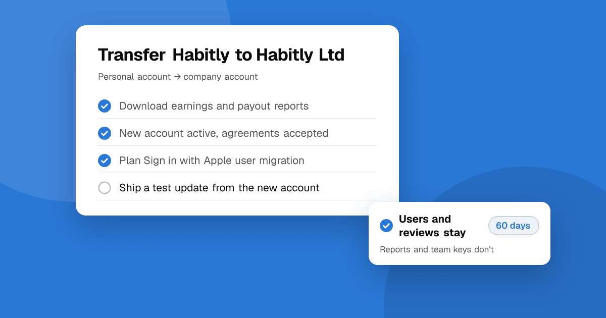 Illustration for the guide “How to transfer an app to another developer account (Google Play and App Store)”