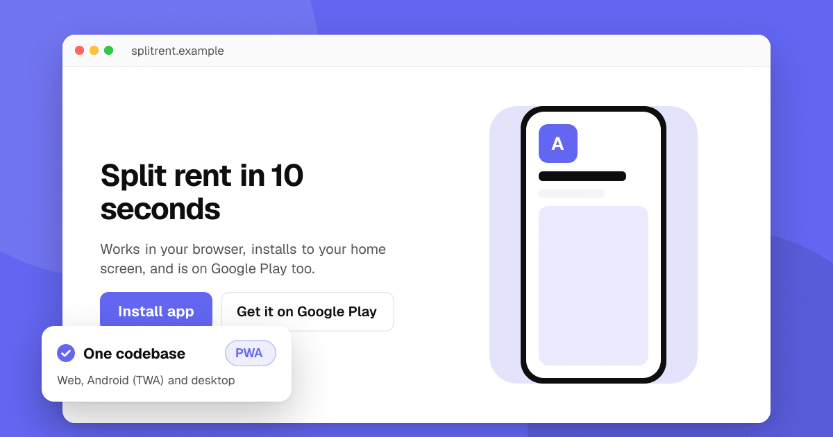 Illustration for the guide “PWA vs native app: can you put a web app on Google Play and the App Store?”